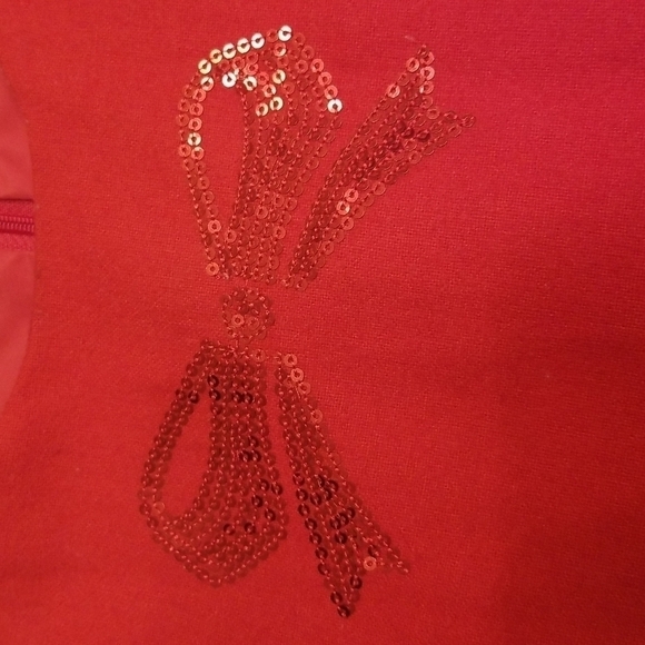 𝅺Valentine dress Girls Sz 10 140/64 Vintage Red Dress Red Sequin Bow Sleeveless - Picture 5 of 12